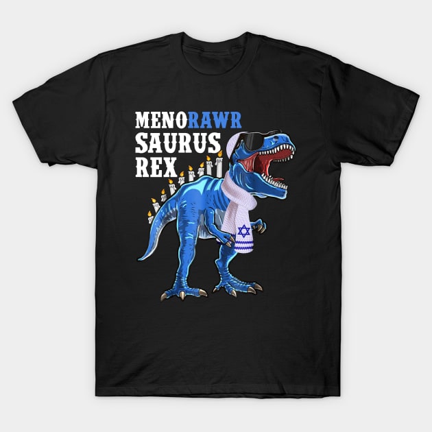 Menorawrsaurus Rex Dinosaur Hanukkah Shirt for Boys T-Shirt by wheeleripjm